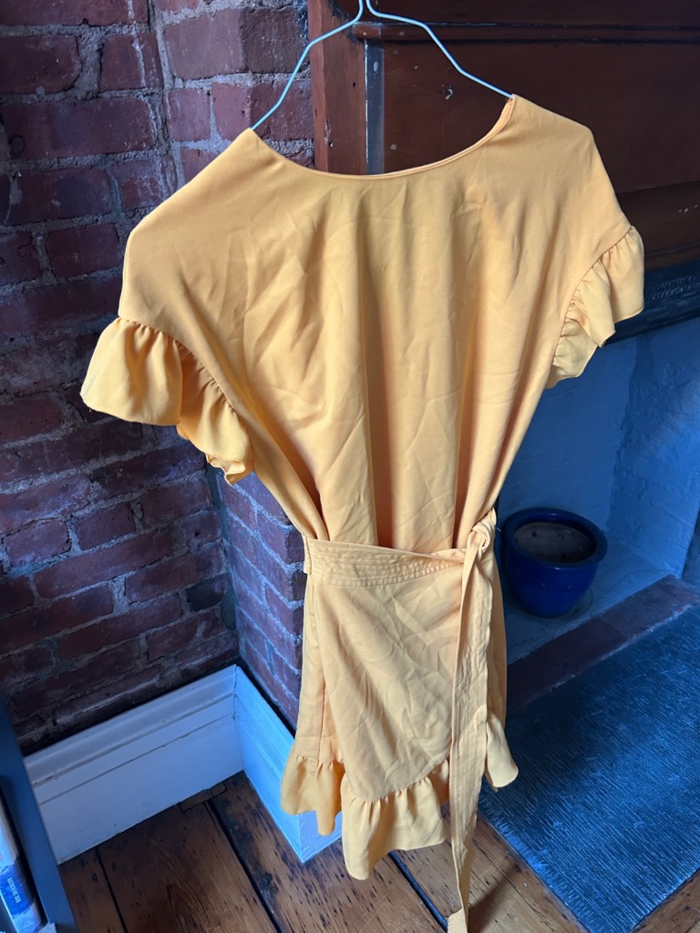 Aritzia Sunshine Yellow Ruffle Tie-Waist Tunic